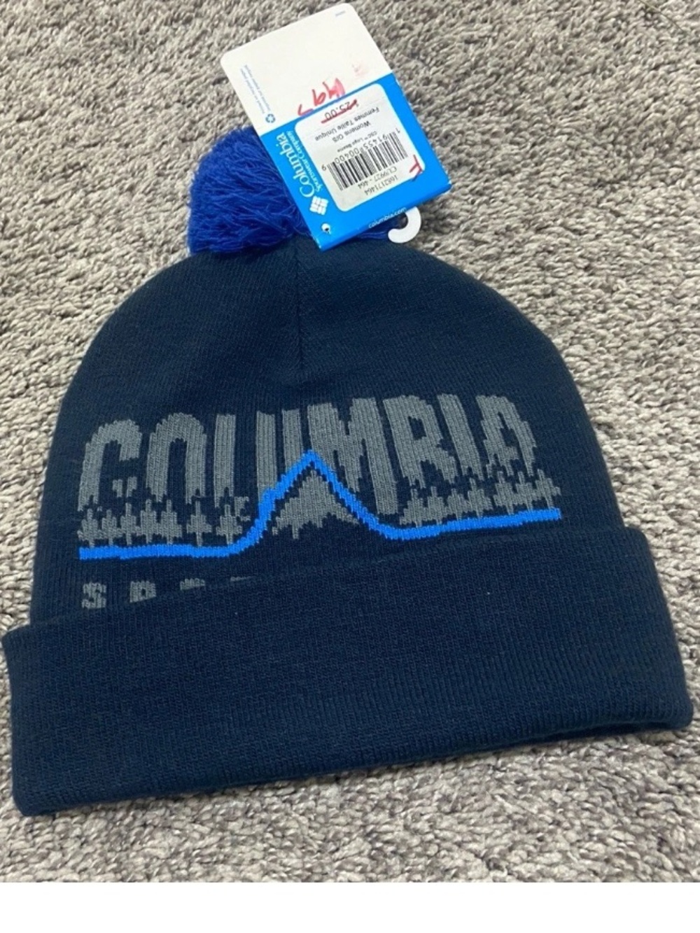 Columbia pom beanie women one size Logo blue
